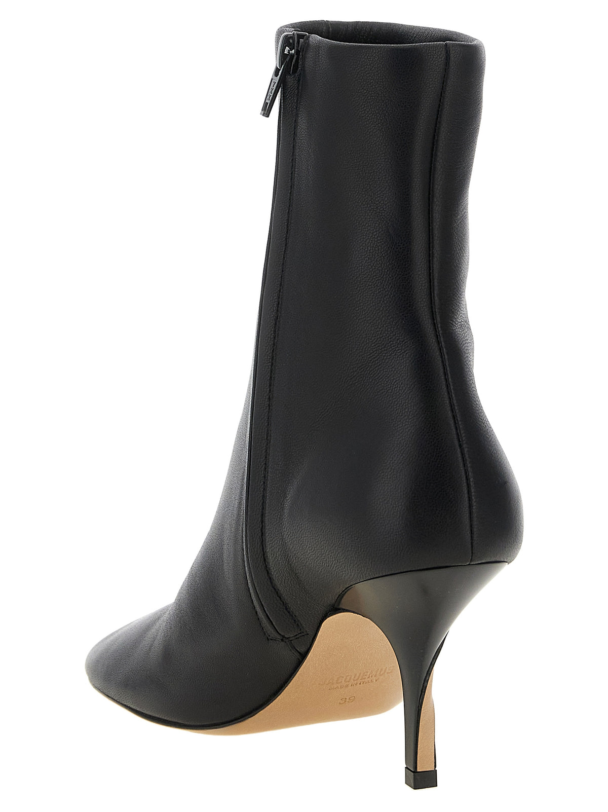 Jacquemus nero stivaletti in pelle di agnello