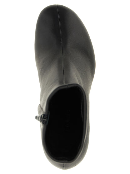 Jacquemus nero stivaletti in pelle di agnello
