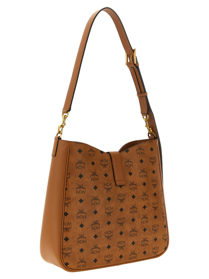 MCM Schultertasche aus braunem Polyethylen