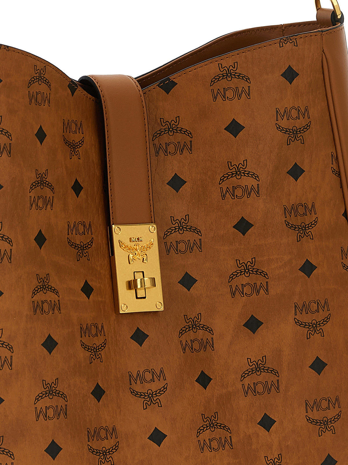 MCM Schultertasche aus braunem Polyethylen