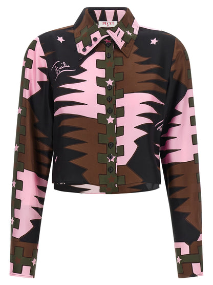 Emilio Pucci Bluse aus Seide in Braun