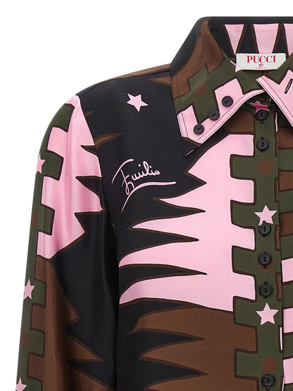 Emilio Pucci Bluse aus Seide in Braun
