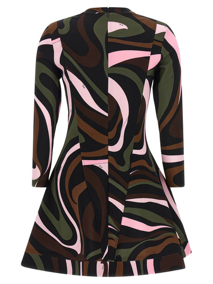 Emilio Pucci Kurzes Kleid aus Viskose in Multicolor