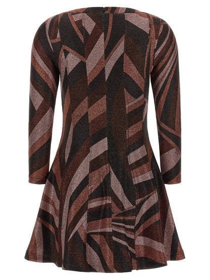 Emilio Pucci Kurzes Kleid aus Bordeauxfarbenem Polyamid