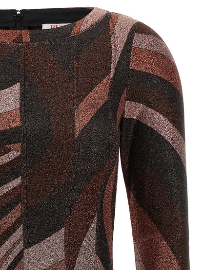 Emilio Pucci Kurzes Kleid aus Bordeauxfarbenem Polyamid