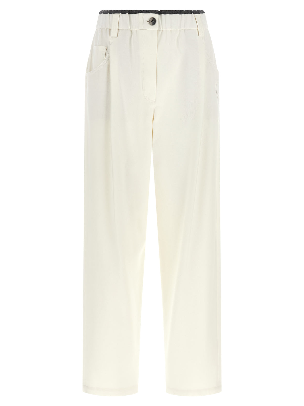 Brunello Cucinelli White Casual Cotton Trousers