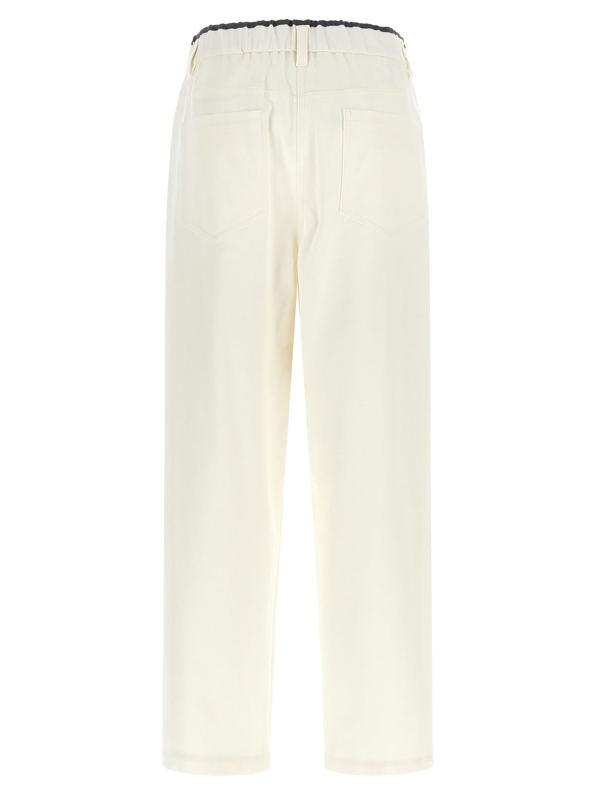 Brunello Cucinelli White Casual Cotton Trousers