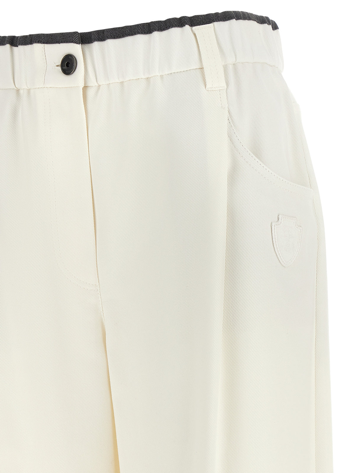 Brunello Cucinelli White Casual Cotton Trousers