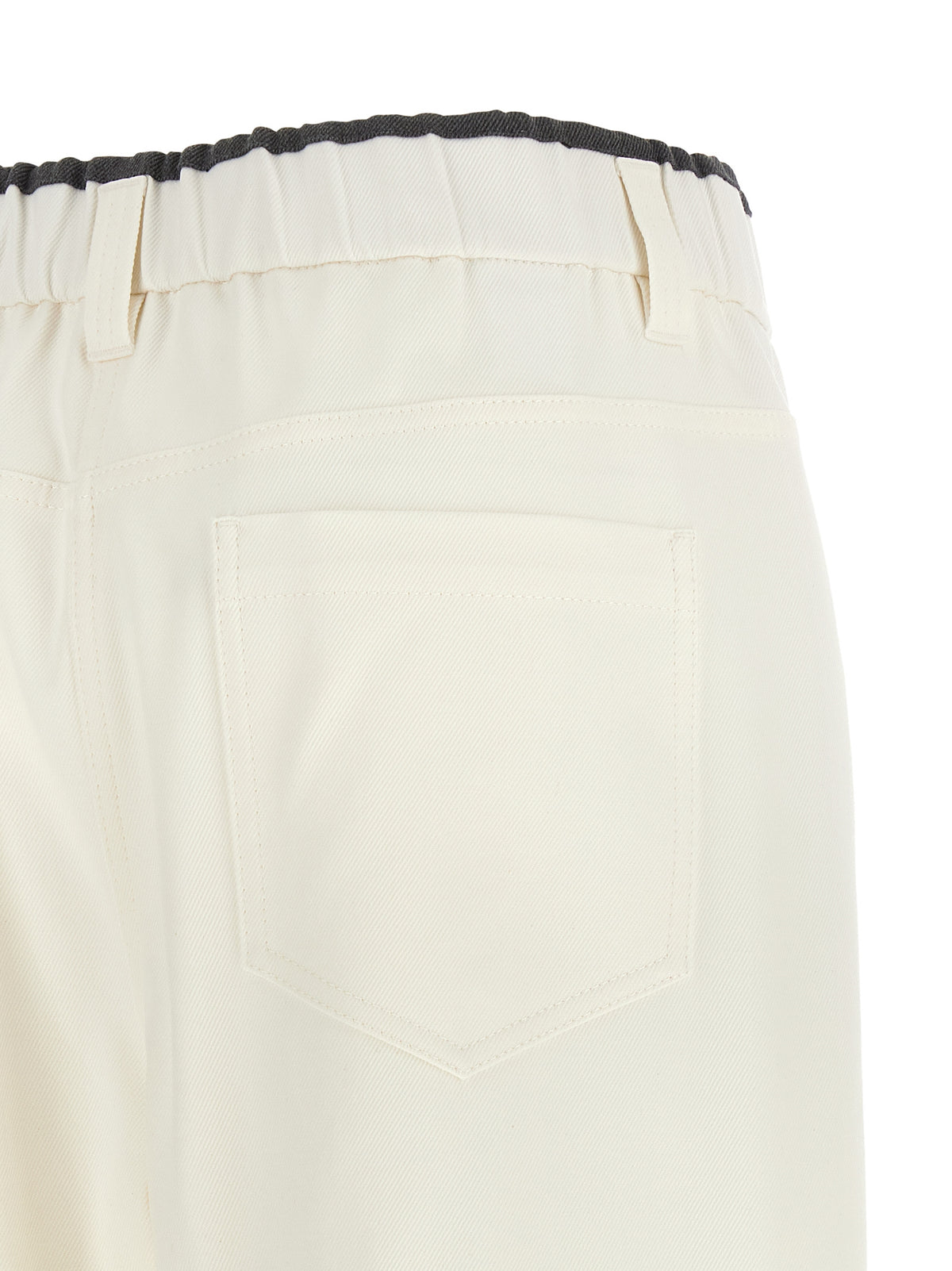 Brunello Cucinelli White Casual Cotton Trousers
