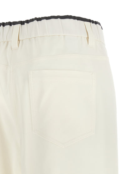 Brunello Cucinelli White Casual Cotton Trousers