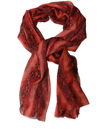 Dolce & Gabbana Schwarz-Roter Seidenschal mit Print