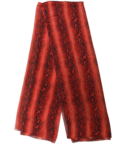 Dolce & Gabbana Schwarz-Roter Seidenschal mit Print