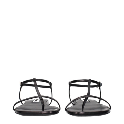 Infradito Jil Sander in pelle nera