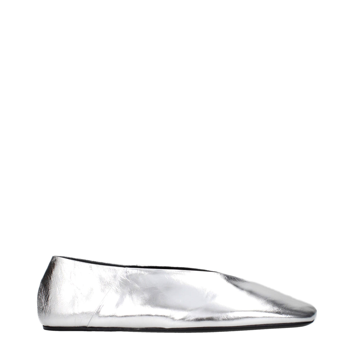 Jil Sander Graue Leder-Ballerinas