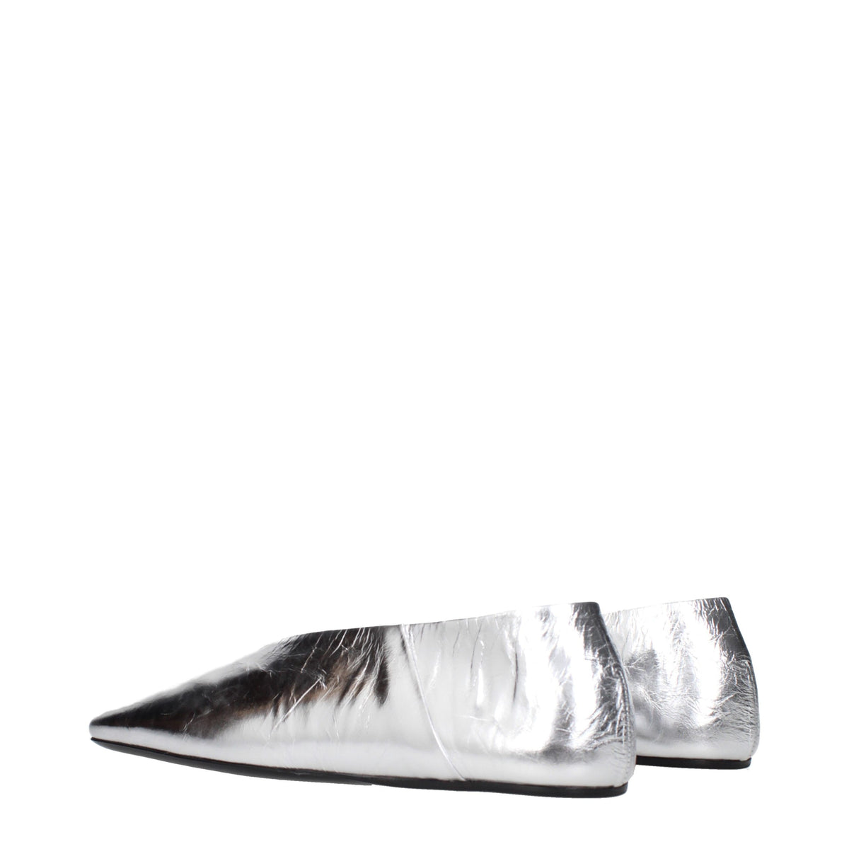 Jil Sander Graue Leder-Ballerinas
