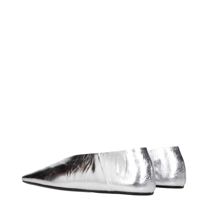 Jil Sander Graue Leder-Ballerinas