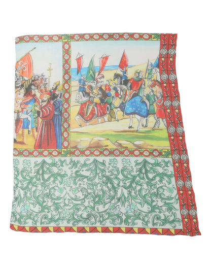 Dolce & Gabbana Multicolor Seiden Foulard im Quadrat mit Print