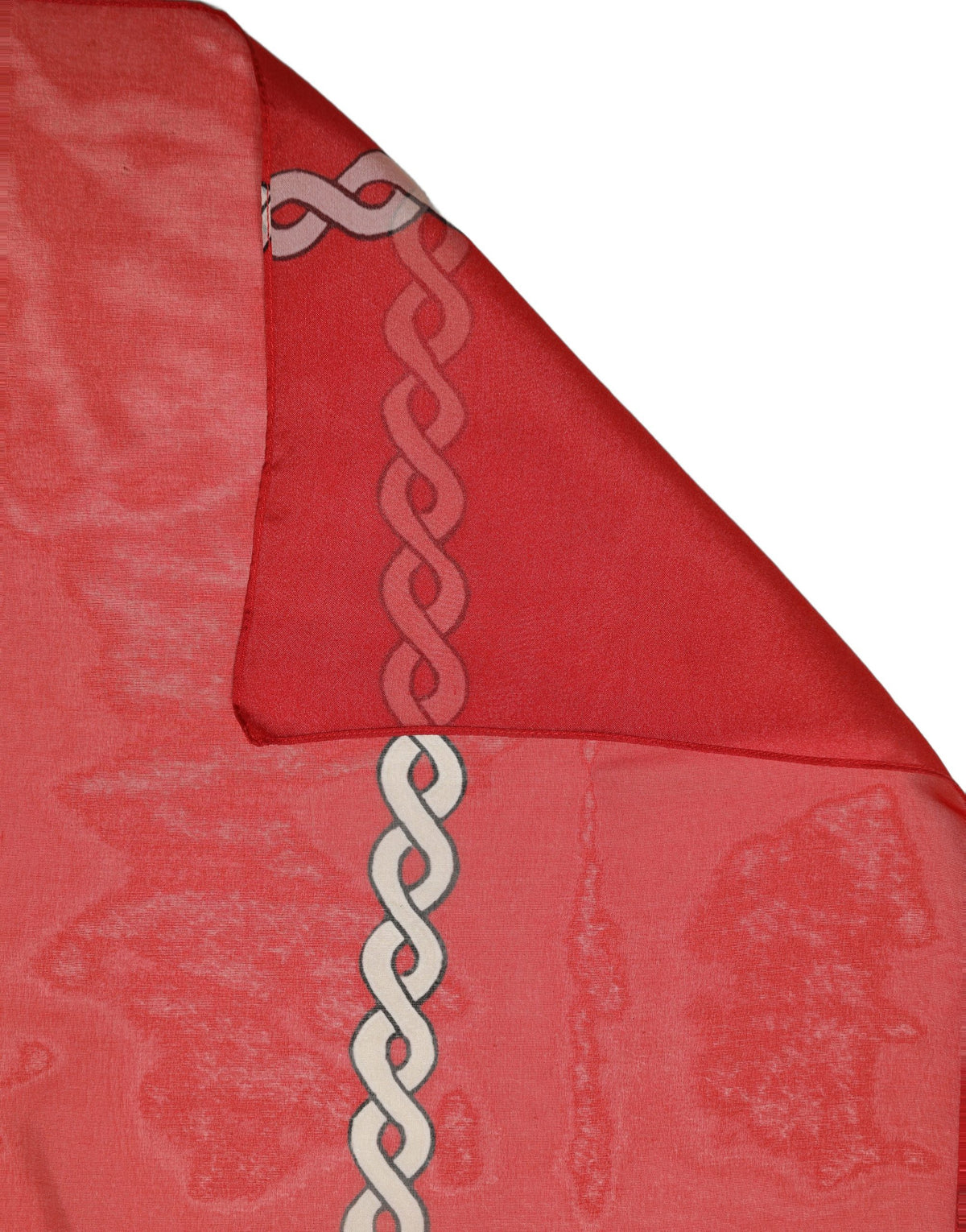 Dolce & Gabbana Foulard Rosso in Seta con Motivo Intrecciato