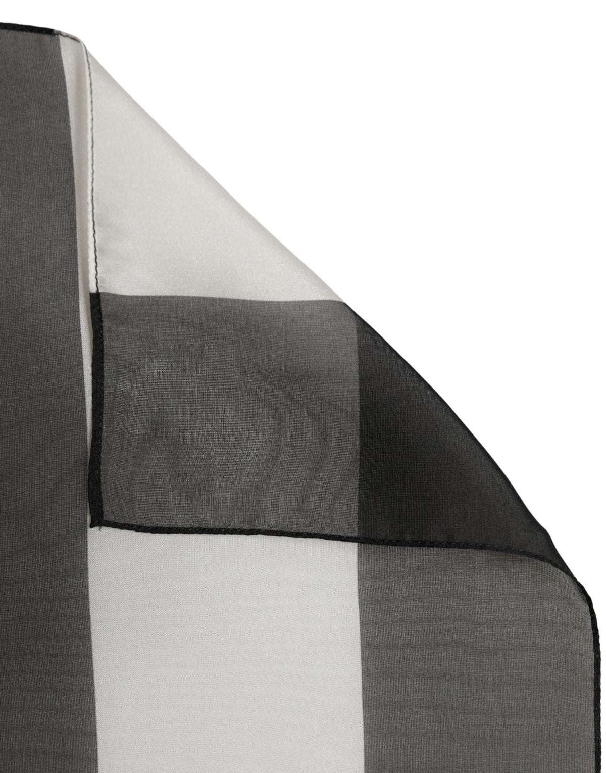 Dolce & Gabbana Black-White Silk Foulard with Stripes