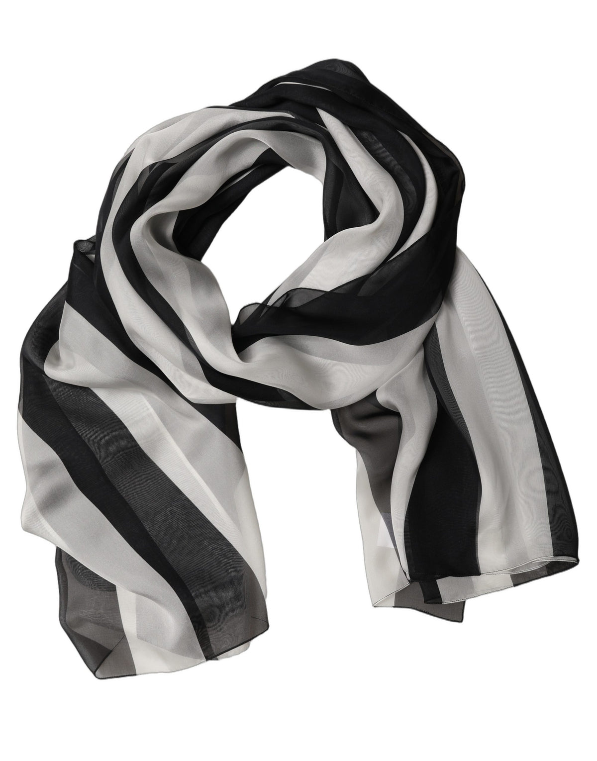 Dolce & Gabbana Silknschal mit Black-Whiten Streifen