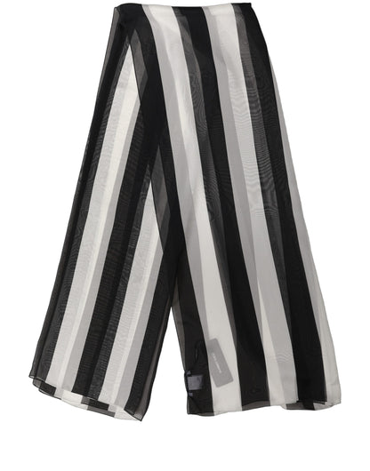 Dolce & Gabbana Silknschal mit Black-Whiten Streifen
