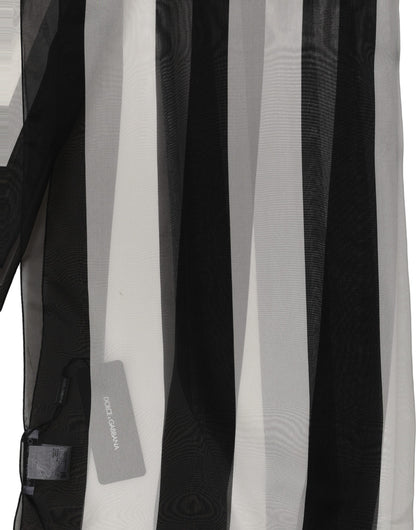 Dolce & Gabbana Silknschal mit Black-Whiten Streifen