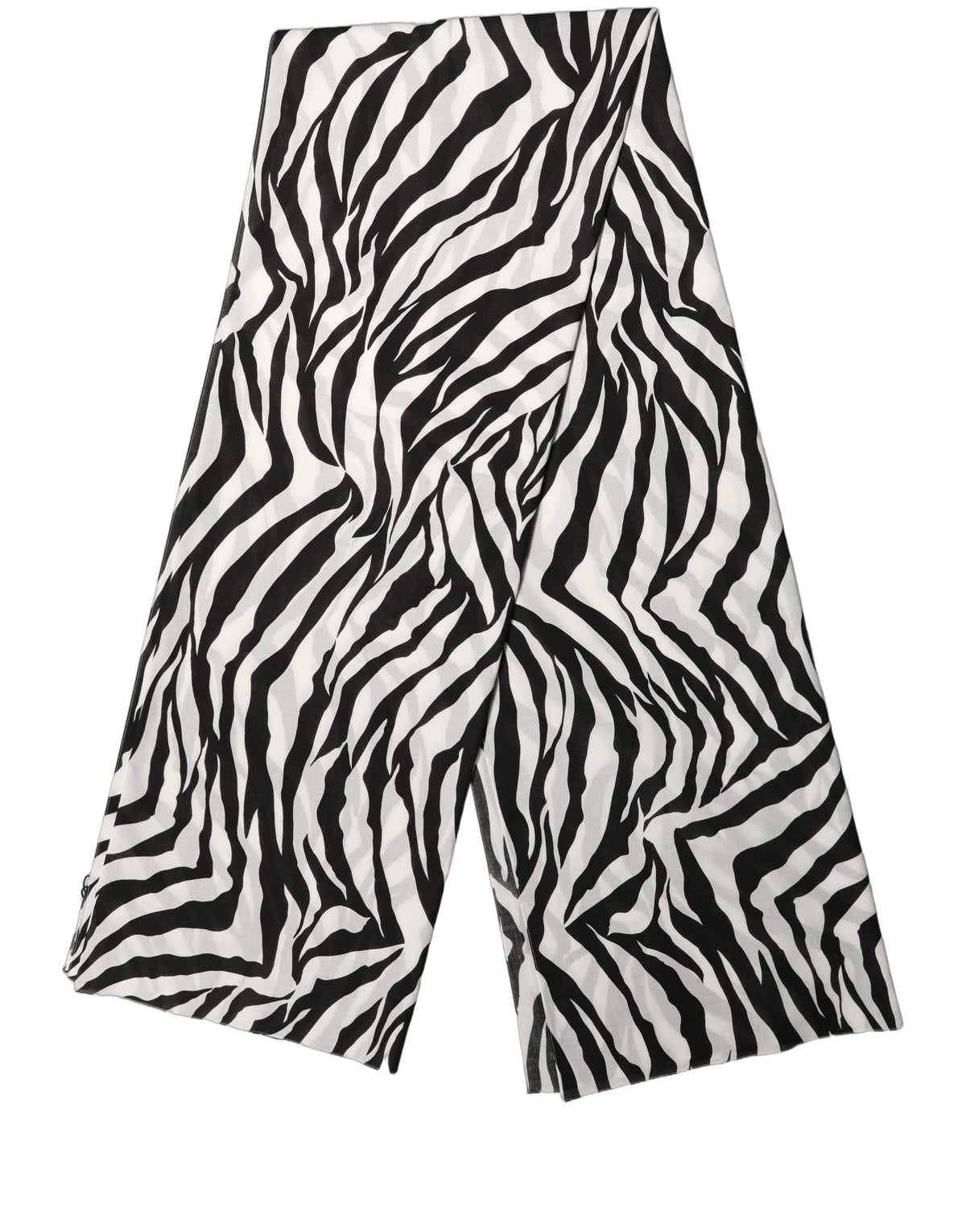 Dolce & Gabbana r weißer Zebramuster Spitze Black Cotton Scarf