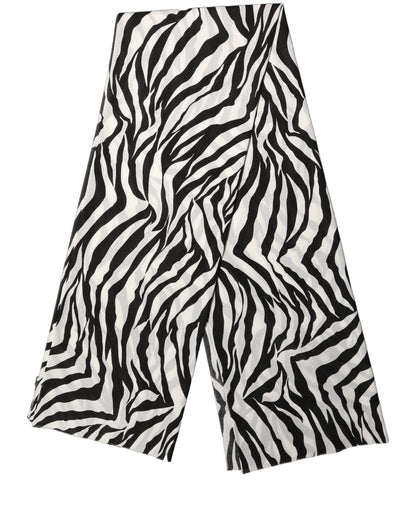 Dolce & Gabbana r weißer Zebramuster Spitze Black Cotton Scarf