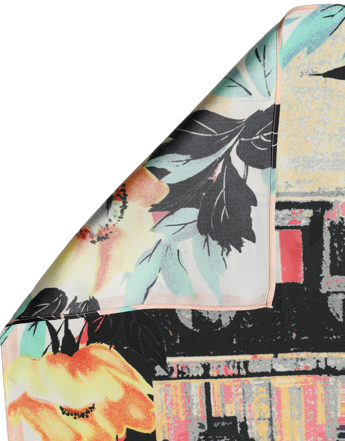 Dolce & Gabbana Multicolor bedruckter Seiden-Foulard-Schal