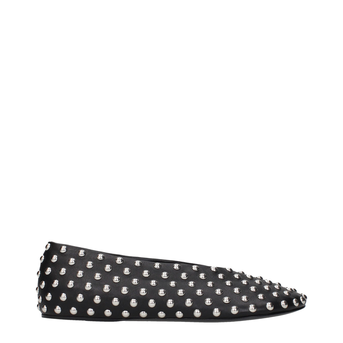 Jil Sander Black Leather Ballerinas with Studs