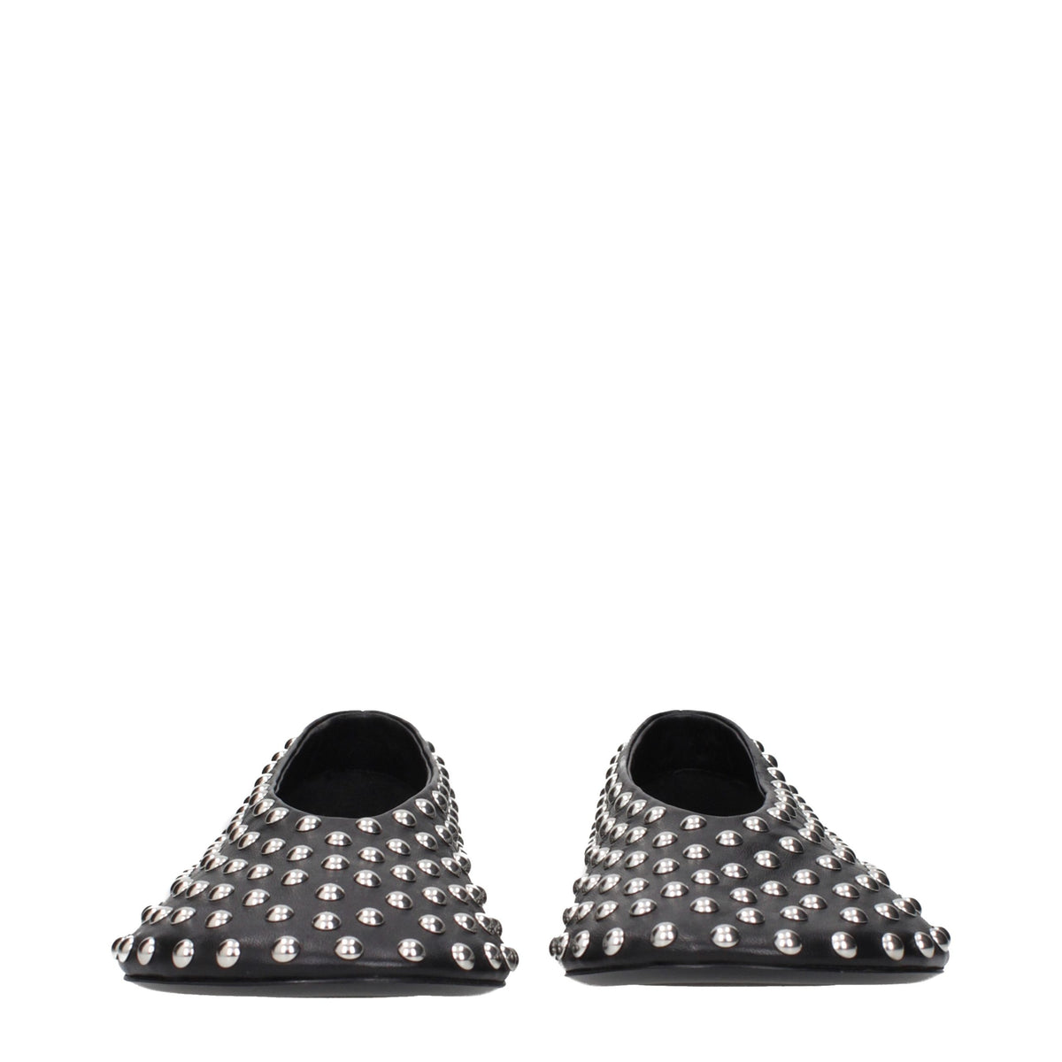 Jil Sander Black Leather Ballerinas with Studs