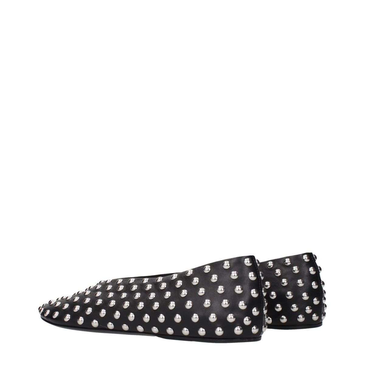 Jil Sander Black Leather Ballerinas with Studs