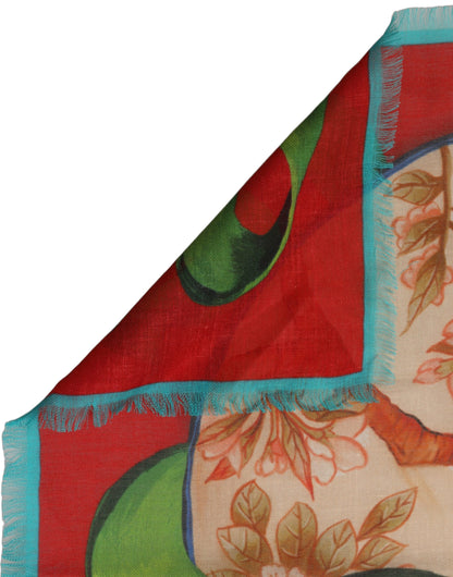 Dolce & Gabbana Sciarpa Marco Polo Multicolore in Modal e Cashmere