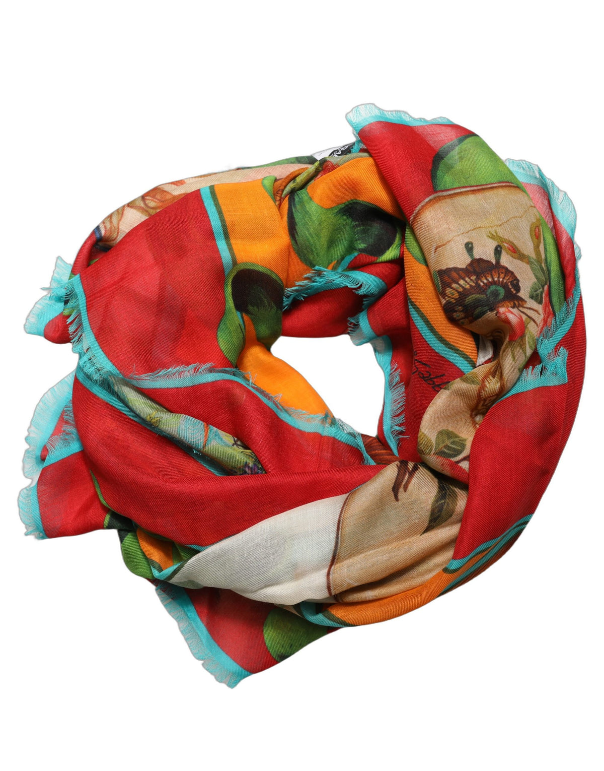 Dolce & Gabbana Sciarpa Marco Polo Multicolore in Modal e Cashmere