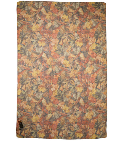 Dolce & Gabbana Stola Multicolore in Seta con Stampa Foglie