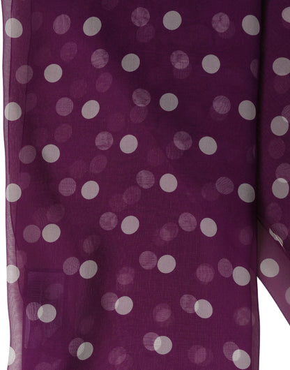 Dolce & Gabbana Foulard in Seta Viola e Bianco a Pois
