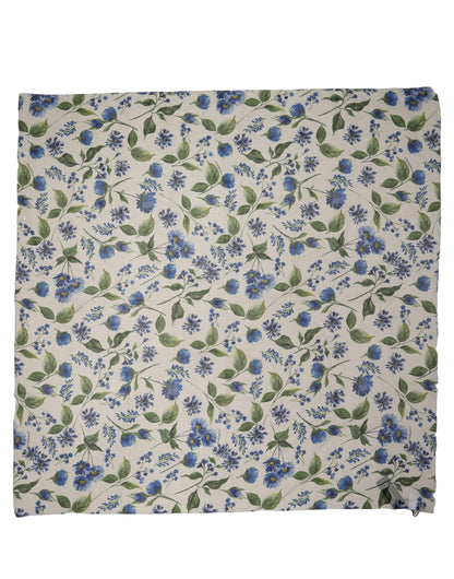 Dolce & Gabbana Foulard Bianco e Blu con Stampa Floreale