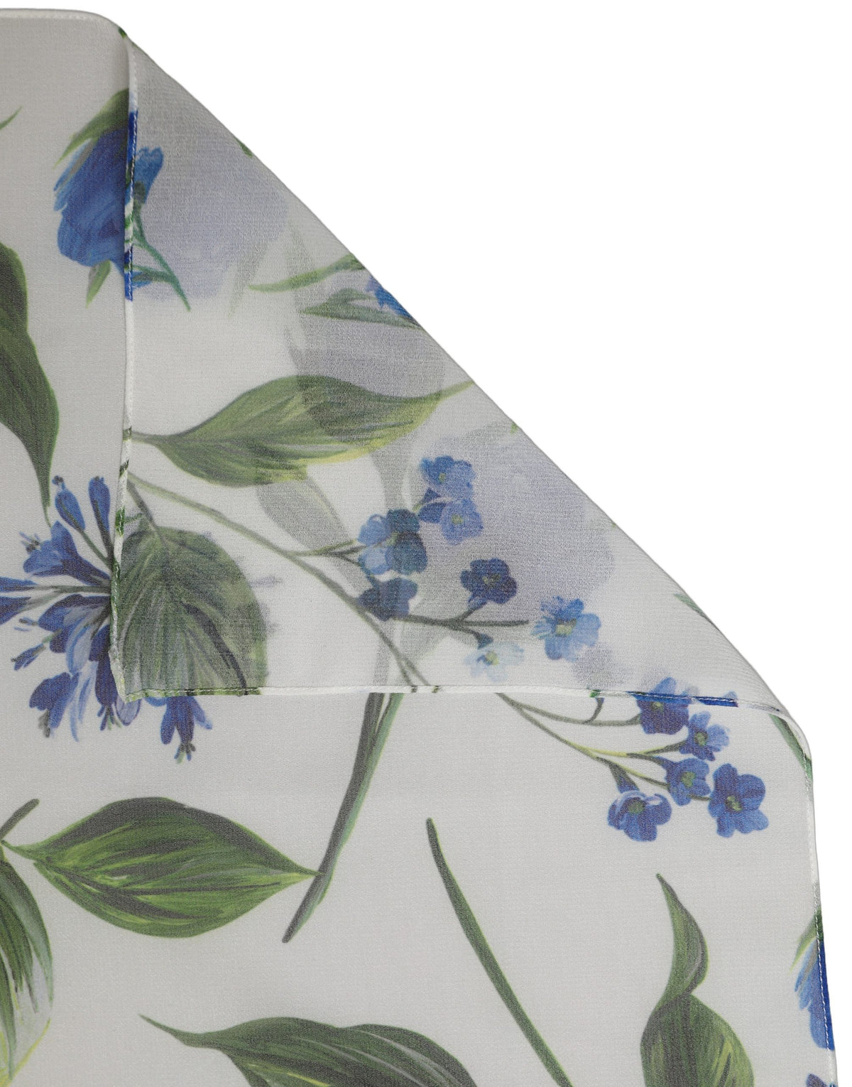 Dolce & Gabbana Stola Floreale Bianca e Blu in Poliestere