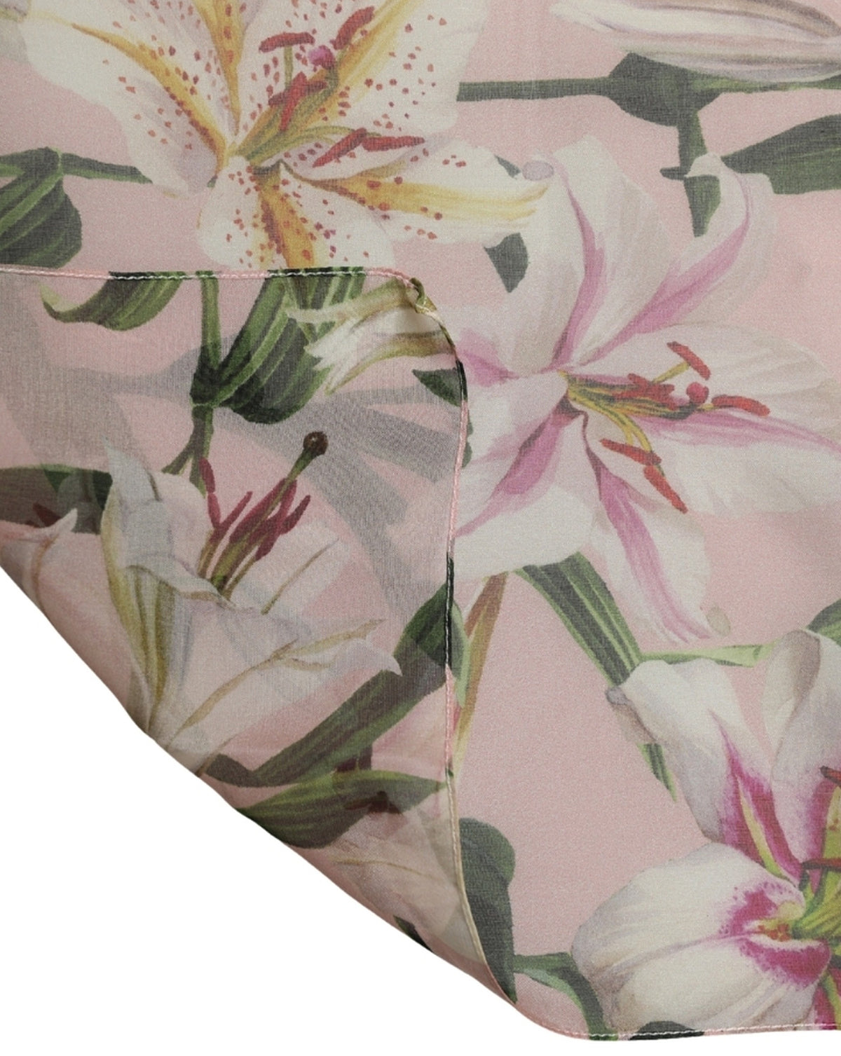 Dolce & Gabbana Rosa Seidenchiffon-Stola mit Blumenprint