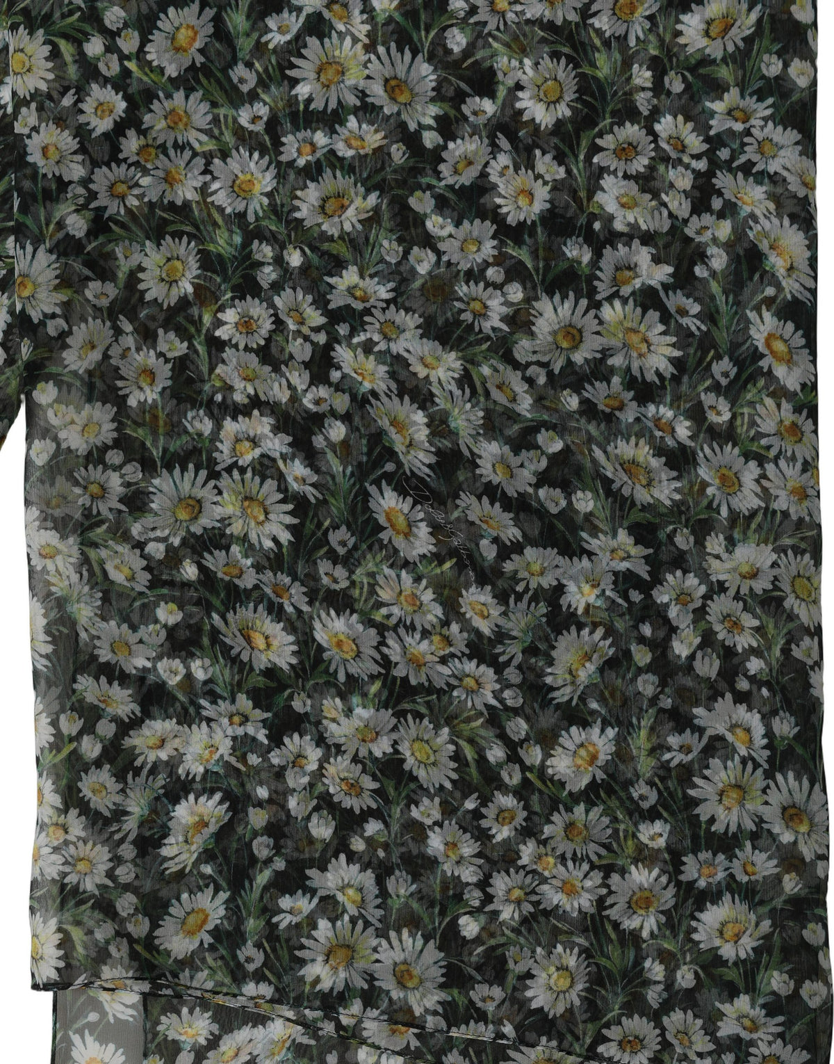 Dolce & Gabbana Stola Nera Daisy in Chiffon di Seta