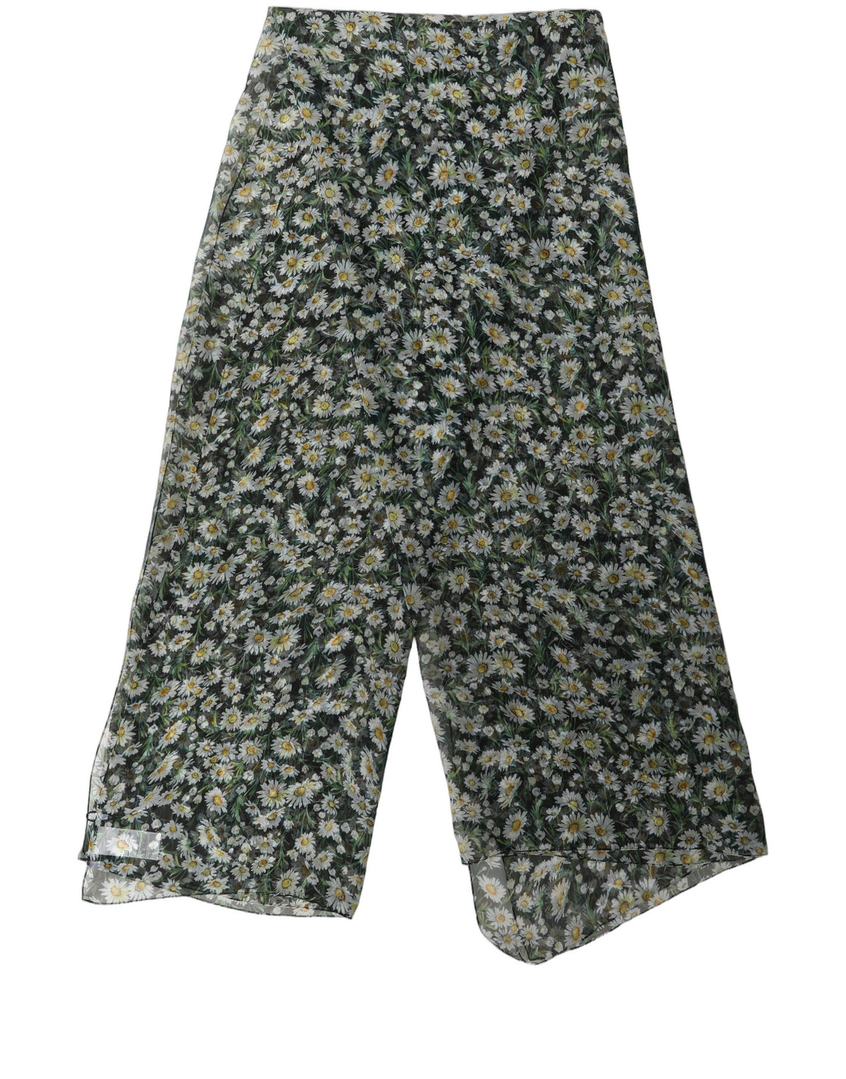 Dolce & Gabbana Stola Nera Daisy in Chiffon di Seta