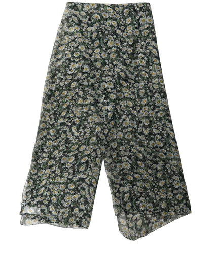 Dolce & Gabbana Stola Nera Daisy in Chiffon di Seta