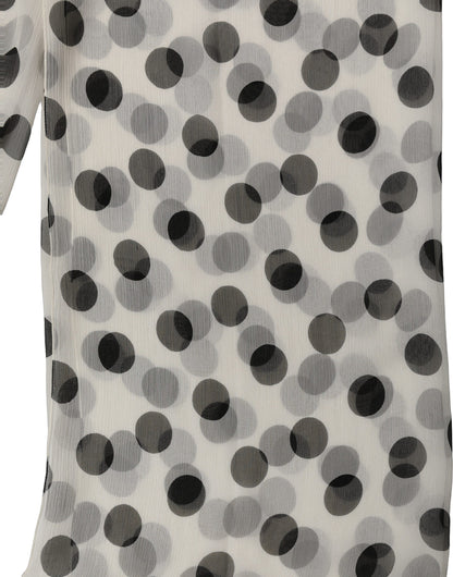 Dolce & Gabbana Stola in Seta Bianca e Nera a Pois