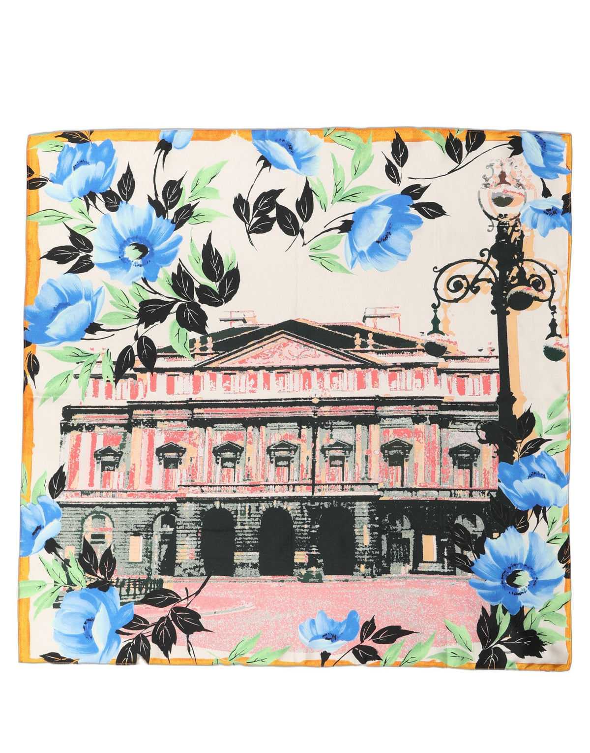 Dolce & Gabbana Foulard Multicolore in Seta con Stampa Teatro d'Opera