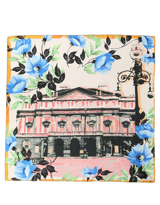 Dolce & Gabbana Foulard Multicolore in Seta con Stampa Teatro d'Opera