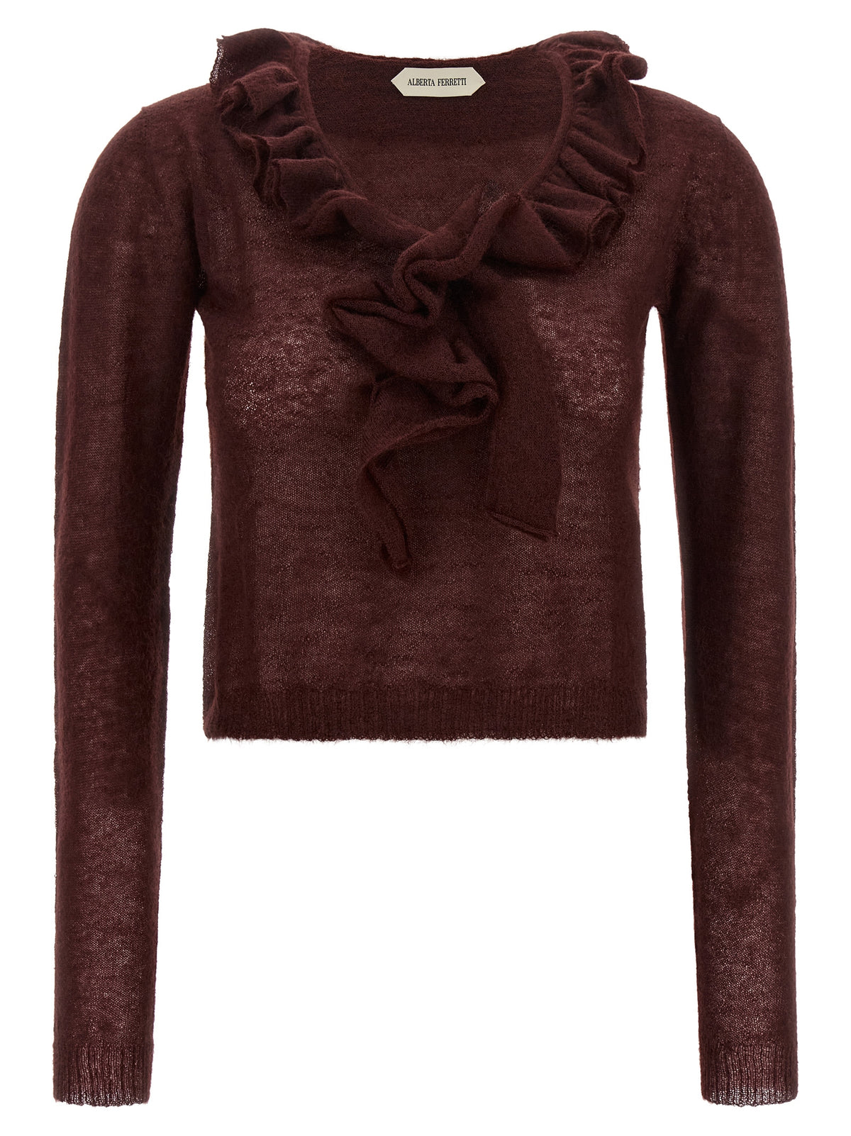 Cardigan in poliammide bordeaux di Alberta Ferretti