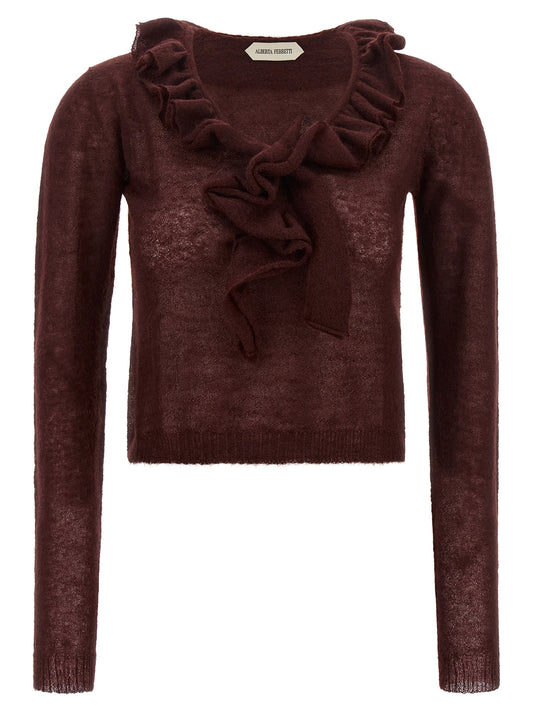 Cardigan in poliammide bordeaux di Alberta Ferretti