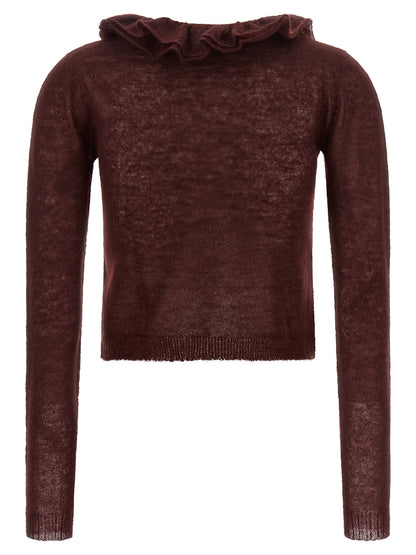 Cardigan in poliammide bordeaux di Alberta Ferretti