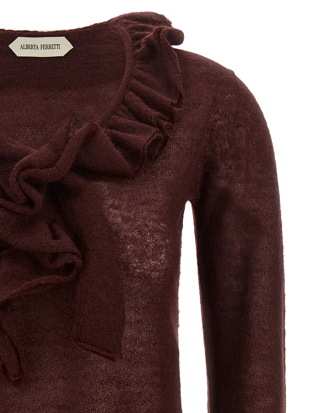 Cardigan in poliammide bordeaux di Alberta Ferretti