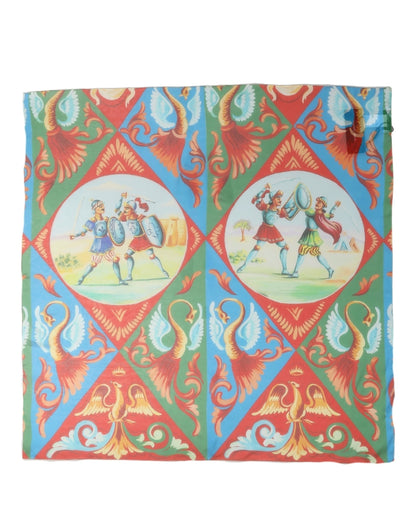 Dolce & Gabbana Foulard in Seta con Stampa Ritratto 90 × 90 cm